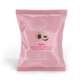 Lakridseriet - Lakridseriet stor pose Tokyo Ca. 95g - s�d lakrids m hvid chokolade & hindb�r