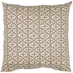 Ib Laursen -  Pudebetr�k Ariana med hindb�rfarvet og  lilla rudem�nster - 50x50 cm.