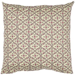 Ib Laursen -  Pudebetr�k Ariana med hindb�rfarvet og  lilla rudem�nster - 50x50 cm.