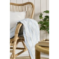 Ib Laursen - Quilt Anne bl�t cirkelm�nster og gr�nne blade - 130 x 170 cm - bomuld