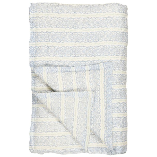 Ib Laursen - Quilt Anne bl�t cirkelm�nster og gr�nne blade - 130 x 170 cm - bomuld