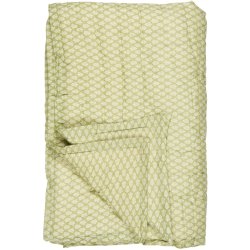 Ib Laursen - Quilt Caja st�vgr�n med hvide blomster - 130 x 170 cm - bomuld