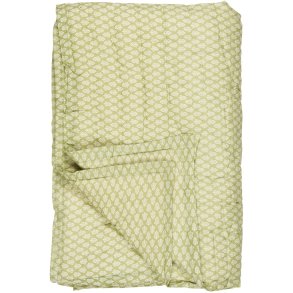 Ib Laursen - Quilt Caja st�vgr�n med hvide blomster - 130 x 170 cm - bomuld