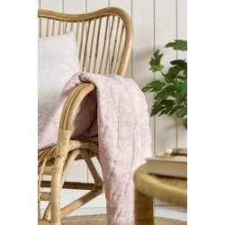 Ib Laursen - Quilt Aya rosa malva med hvidt paisleym�nster - 130 x 170 cm - bomuld