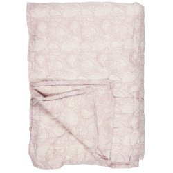 Ib Laursen - Quilt Aya rosa malva med hvidt paisleym�nster - 130 x 170 cm - bomuld