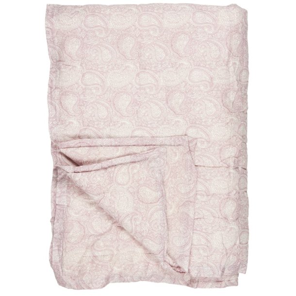 Ib Laursen - Quilt Aya rosa malva med hvidt paisleym�nster - 130 x 170 cm - bomuld