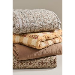 Ib Laursen -Quilt Charlotte brunt bladrankemnster- 130 x 170 cm