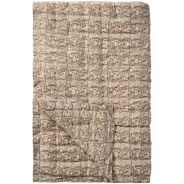 Ib Laursen -Quilt Charlotte brunt bladrankemnster- 130 x 170 cm