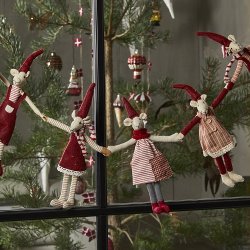 Speedtsberg - Julemus Noa &amp; Nelli m magnet 2 varianter 20 cm stof - 1 stk.