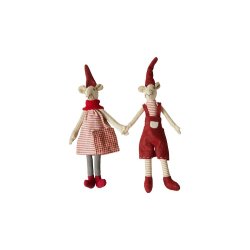 Speedtsberg - Julemus Noa &amp; Nelli m magnet 2 varianter 20 cm stof - 1 stk.