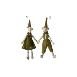 Speedtsberg - Julemus Noa &amp; Nelli m magnet 2 varianter 20 cm stof - 1 stk.