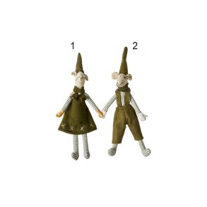 Speedtsberg - Julemus Noa & Nelli m magnet 2 varianter 20 cm stof - 1 stk.