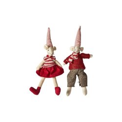 Speedtsberg - Julemus Noa &amp; Nelli 2 varianter  20 cm stof - 1 stk.