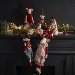 Speedtsberg - Julemus Noa &amp; Nelli med sk 2 varianter H 35cm stof - 1 stk.