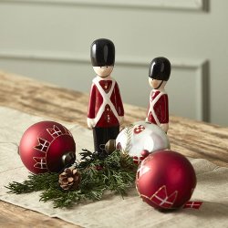 Speedtsberg - Julekugle DK flag 2 varianter D8cm glas. 1 stk.