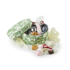 Bon Coca - Rund Hatte�ske Gr�n med Blomster, Julemix 300 g.