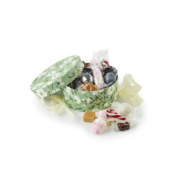 Bon Coca - Rund Hatte�ske Gr�n med Blomster, Julemix 300 g.