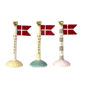 Speedtsberg flag 3 forskellige,, 1 stk. - 14 cm - keramik 