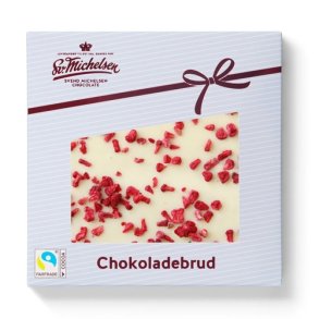 Sv. Michelsen - Chokoladebrud hvid & hindb�r - ca. 90g