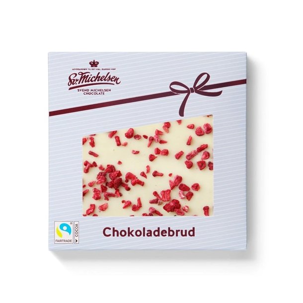 Sv. Michelsen - Chokoladebrud hvid &amp; hindb�r - ca. 90g