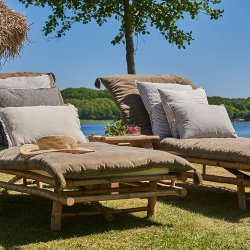 Speedtsberg - Pudebetr�k uden pude 50x50 cm - bl�gr� og hvid stribet