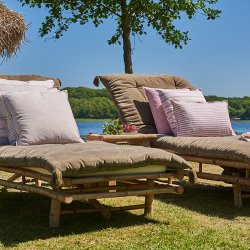 Speedtsberg - Pudebetr�k uden fyld stribet rosa 50x50cm bomuld