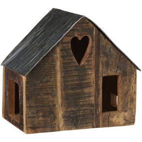 Ib Laursen - Tr�hus UNIKA med metaltag 26x20x17 cm