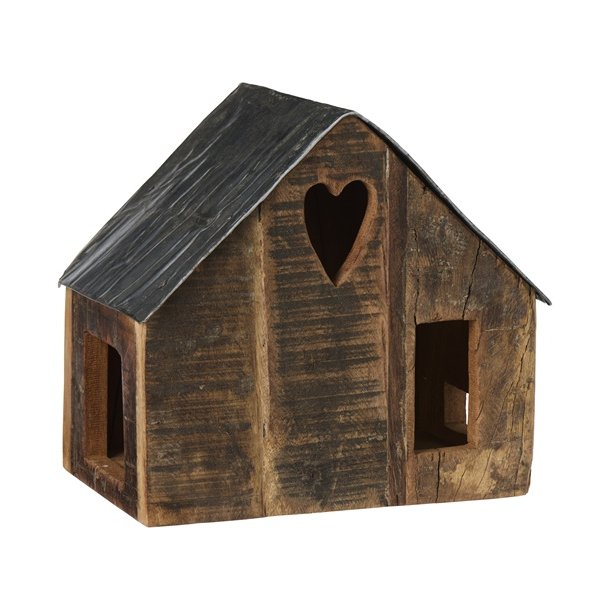 Ib Laursen - Tr�hus UNIKA med metaltag 26x20x17 cm