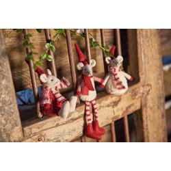 Speedtsberg - Julemus Noa &amp; Nelli (siddende) 2 varianter. 16 cm stof - 1 stk.