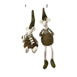 Speedtsberg - Julemus Noa &amp; Nelli (siddende) 2 varianter.18 cm stof - 1 stk.