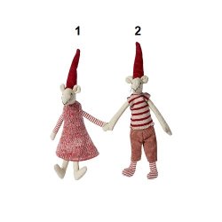 Speedtsberg - Julemus Noa &amp; Nelli m magnet 2 varianter 20 cm stof - 1 stk.