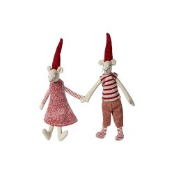 Speedtsberg - Julemus Noa &amp; Nelli m magnet 2 varianter 20 cm stof - 1 stk.