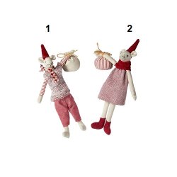 Speedtsberg - Julemus Noa &amp; Nelli med sk 2 varianter. 20 cm stof - 1 stk.