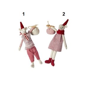 Speedtsberg - Julemus Noa & Nelli med sk 2 varianter. 20 cm stof - 1 stk.