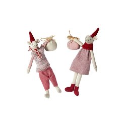 Speedtsberg - Julemus Noa &amp; Nelli med sk 2 varianter. 20 cm stof - 1 stk.