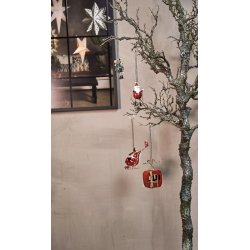 Speedtsberg - Julemand og Elg p ski 2 varianter. 1 stk, rd