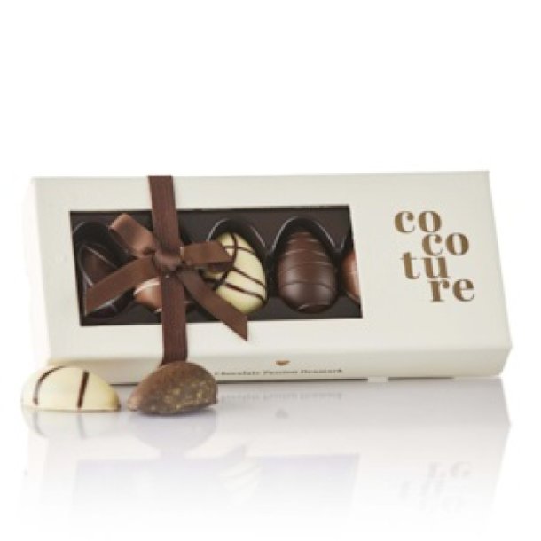 75g mix � 6stk. fyldte chokolade og marcipan�g i hvid Cocoture �ske