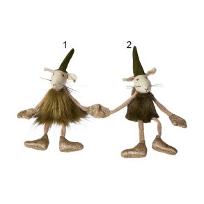 Speedtsberg - Julemus Noa & Nelli m magnet 2 varianter 23 cm stof - 1 stk.