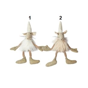 Speedtsberg - Julemus Noa & Nelli m magnet 2 varianter 23 cm stof - 1 stk.