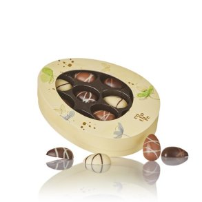 Cocoture - 132g 11 x fyldte chokolade�g i gul Cocoture medium p�ske med blomster