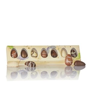 Cocoture - 87g mix � 3x marcipan�g & 4x fyldte choko�g. i gul aflang �ske med blomster