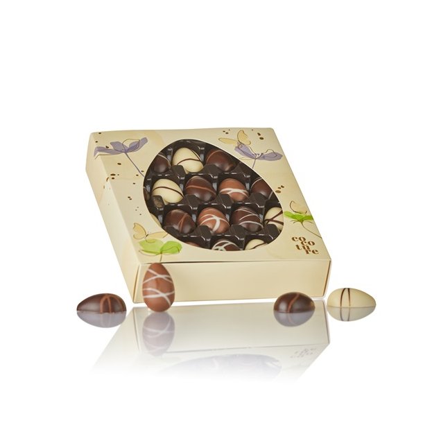 Cocoture - 240g 20 x fyldte chokolade�g i gul  Cocoture �ske