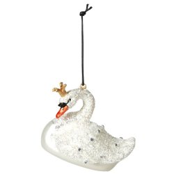 Speedtsberg -Julekugle svane 10x6x8cm glas