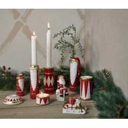 Speedtsberg - Lysestage med harlekin 2 stk 8 x 3 cm keramik