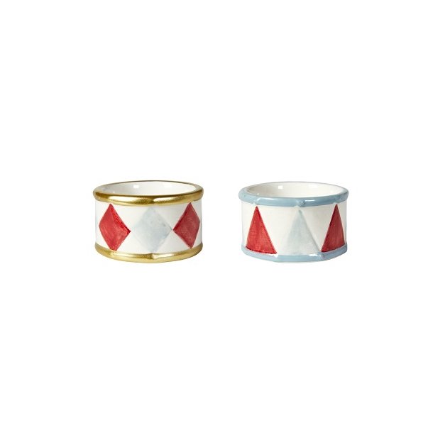 Speedtsberg - Fyrfadsstager - trommer 2 stk. - rd 6x4cm - keramik