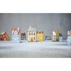 Speedtsberg - Hus til fyrfad 11 x 8 x 20cm keramik - lysebl