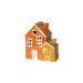 Speedtsberg - Hus til fyrfad 14x9x15cm  keramik - orange