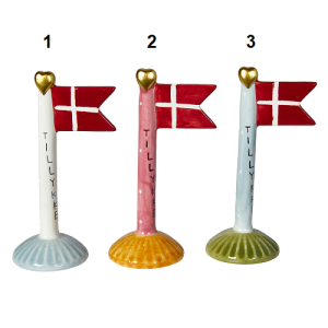 Speedtsberg -Flag tillykke 3 varianter, 8x5x14cm keramik,1 stk