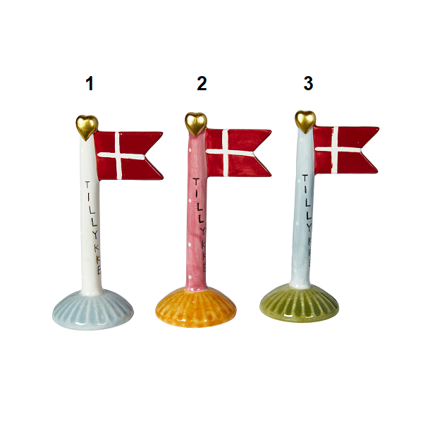 Speedtsberg -Flag tillykke 3 varianter, 8x5x14cm keramik,1 stk