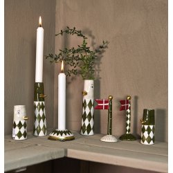 Speedtsberg - Ande vase Harlekin grn - st af 2 - 4,5 x 18 cm - keramik